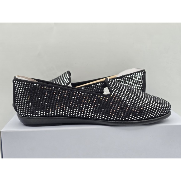 Aerosoles Betunia Shoes Women Silver Black Slip On Loafers Comfort Flats Sz 6.5W - Picture 5 of 13